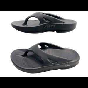 Oofos Flip Flop BLACK Soft Sandals M 6 - W 8 EU 39 Lt Wear